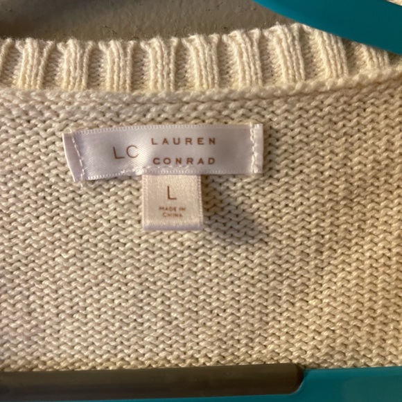 Lauren Conrad ruffled cream sweater - Picture 3 of 4